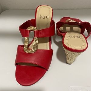 Red OpenToe Wedges.